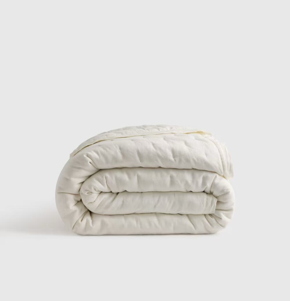 Quince European Linen Dream Quilt Queen Ivory